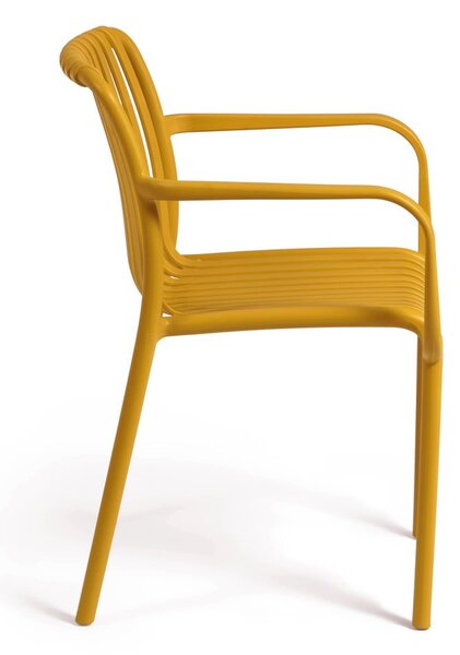Hořčicově žlutá zahradní židle Kave Home Isabellini