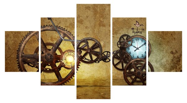 Obraz strojků historických hodin (125x70 cm)
