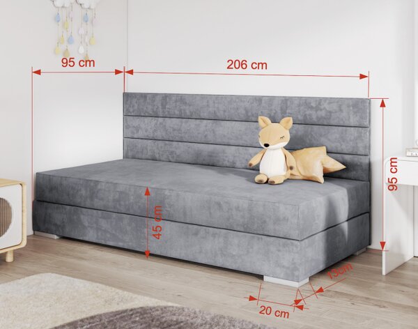 Čalouněná postel 90x200 KERNIA 3 - šedá