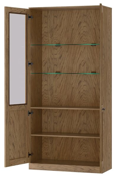 Szynaka Vitrína Cozy 12 z masivu s LED osvětlením 95 cm dub Rustikal