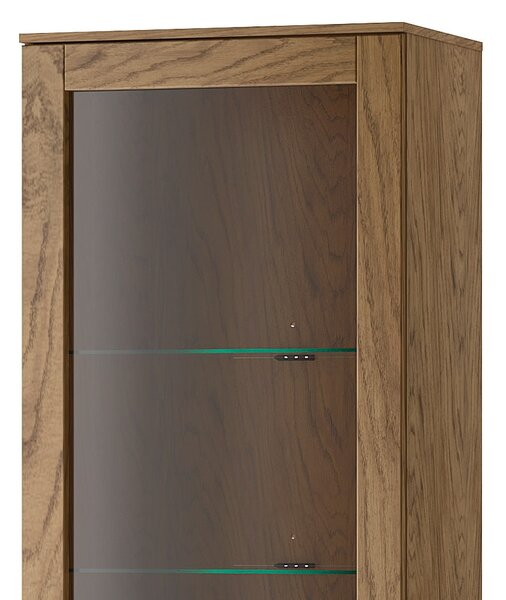Szynaka Vitrína Cozy 10 z masivu s LED osvětlením 65 cm dub Rustikal