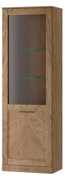 Szynaka Vitrína Cozy 10 z masivu s LED osvětlením 65 cm dub Rustikal