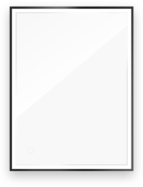 Oltens Nordlis zrcadlo 60x80 cm obdélníkový s osvětlením s vyhřívací podložkou černá 64115300