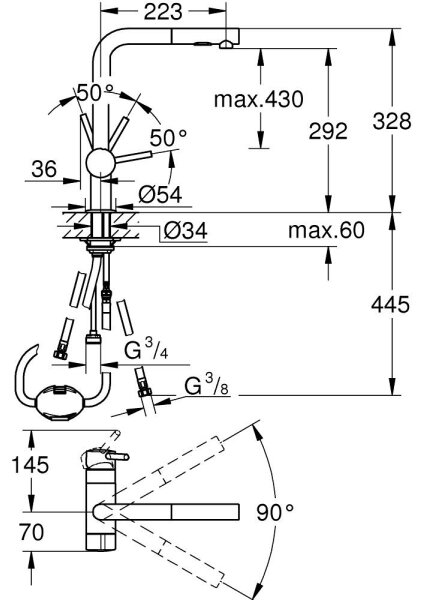 GROHE 31558GN0 - Dřezová baterie A zlatá