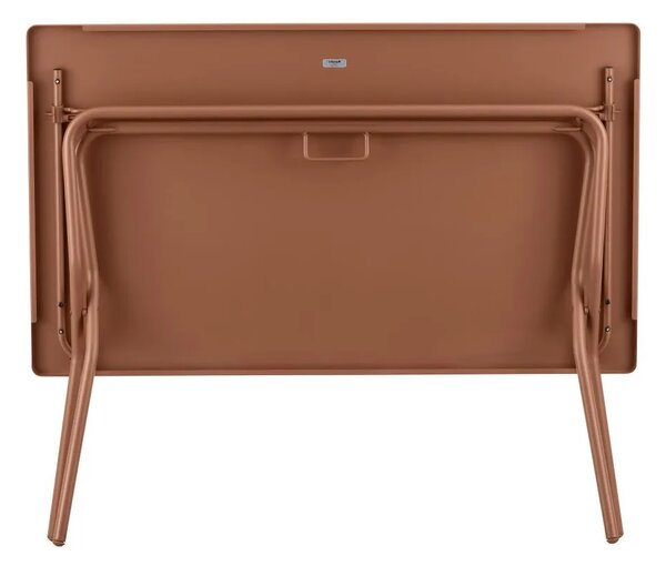 Sada BALCONY II – skládací stůl 120×70 cm + 4 ultra kompaktní židle | ColorBlock oranžová Canyon