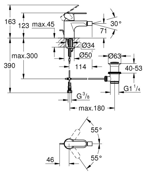 GROHE 32885000 - Bidetová baterie GET DN 15 lesklý chrom
