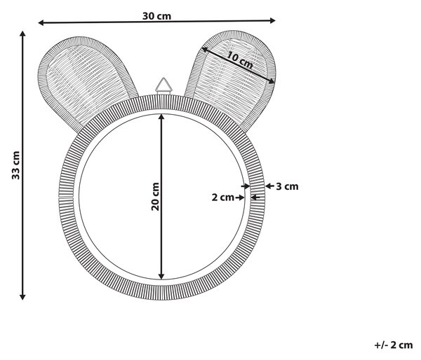 Zrcadlo ASHANTI 30 cm 33 cm Ratan Přírodní