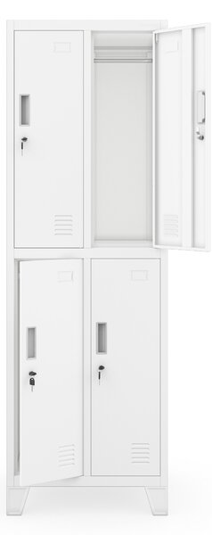 Šatní skříň pro zaměstnance dvojitá bílá, 559x1720x450 mm: BARTEK 2 Plus