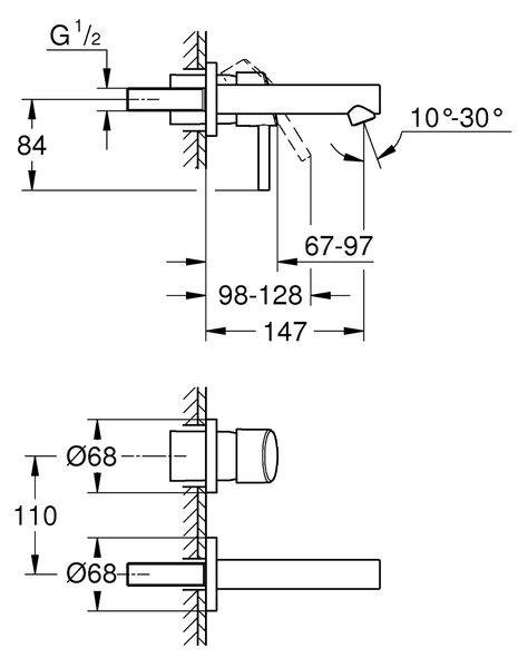 Grohe Concetto umyvadlová baterie pod omítku chrom 19575001