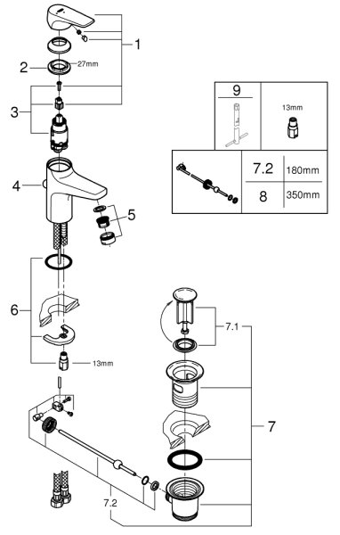 GROHE 23769000 - Umyvadlová baterie START FLOW lesklý chrom