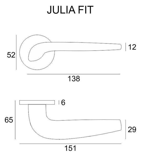 Klika Julia Fit - měď saténová