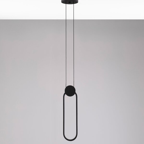 Nova Luce Černé kovové závěsné LED světlo Wiro 10 cm