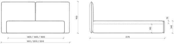 -25 % Dny MOMENTI– noo.ma Béžová čalouněná dvoulůžková postel Melu 160 x 200 cm s úložným prostorem
