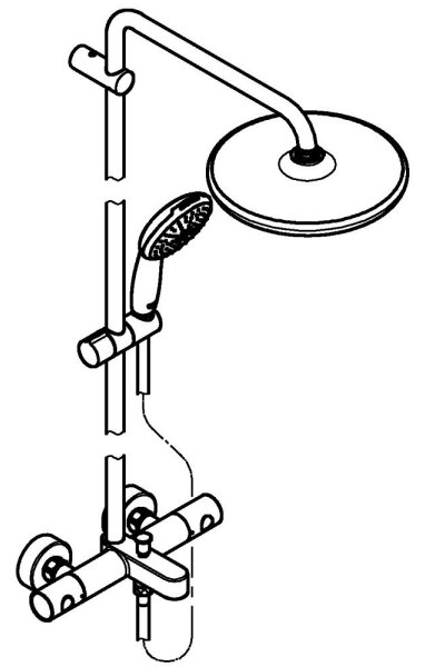 GROHE 269882431 - Sprchový systém VITALIO START SYSTEM 250 390 mm černá