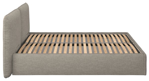 -25 % Dny MOMENTI– noo.ma Hnědá čalouněná dvoulůžková postel Melu 160 x 200 cm s úložným prostorem