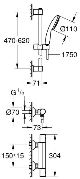 GROHE 34597001 - Termostatická sprchová baterie PRECISION START DN 15 chrom