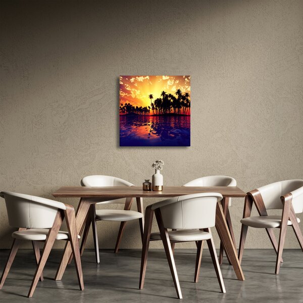 Obraz ostrovu při západu slunce (30x30 cm)