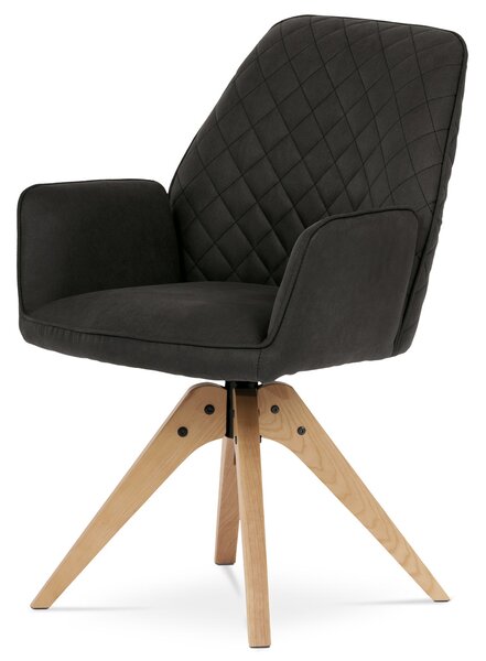 Vikio Židle jídelní černá vintage látka AJZ185C