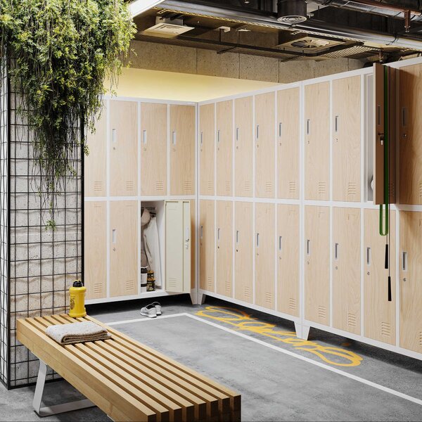 Šatní skříň 10-dveřová, bílá/dub sonoma, 1360x1720x450 mm: BARTEK Eco Design