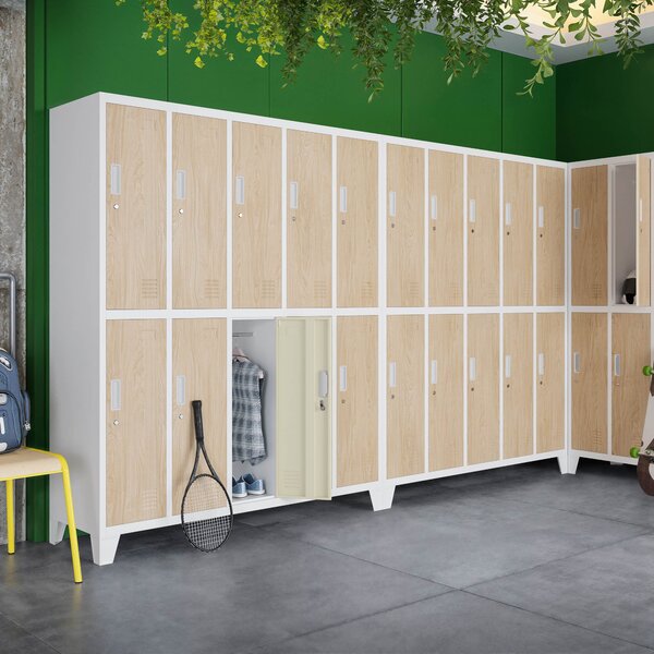 Šatní skříň 10-dveřová, bílá/dub sonoma, 1360x1720x450 mm: BARTEK Eco Design