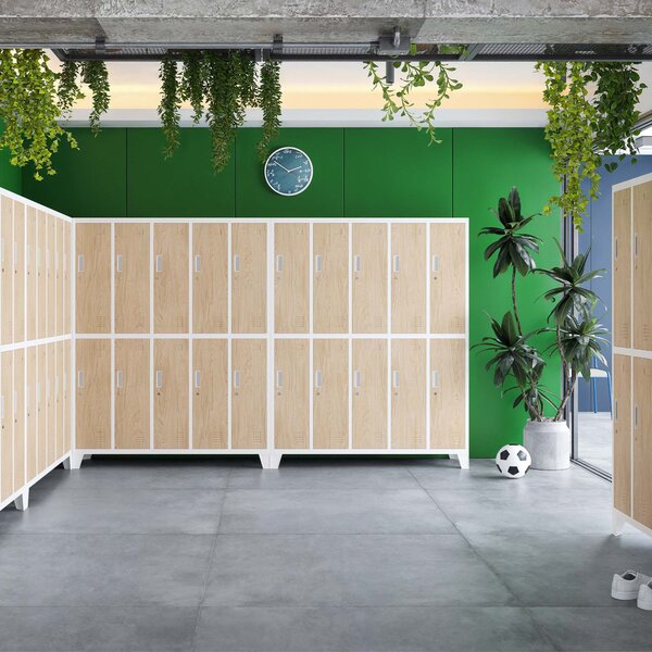 Šatní skříň 10-dveřová, bílá/dub sonoma, 1360x1720x450 mm: BARTEK Eco Design