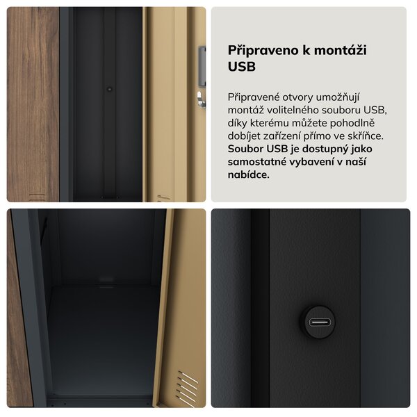 Šatní skříň 10-dveřová, antracit/ořech, 1360x1720x450 mm: BARTEK Eco Design