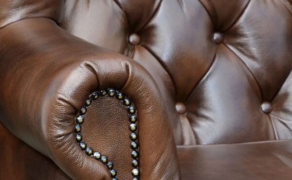 Chesterfield Harold: Kožené křeslo vínové