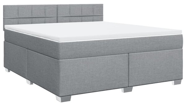 Box spring postel s matrací světle šedá 180 x 200 cm textil 3285967