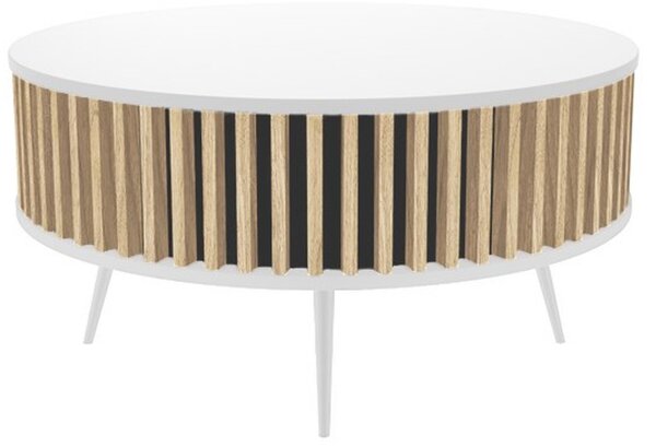Moderní konferenční stolek RONDA dub artisan/bílý