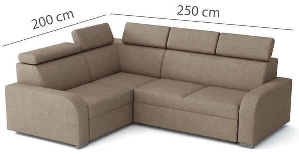 Sedací souprava OSLO L | 200x250 | rozkládací + úložný prostor | VÝBĚR TKANIN
