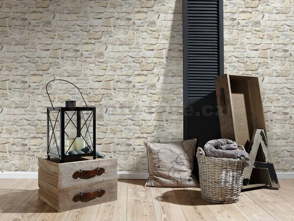 Vliesové tapety na zeď IL DECORO 36370-3, rozměr 10,05 m x 0,53 m, ukládaný kámen světle hnědý, A.S.Création