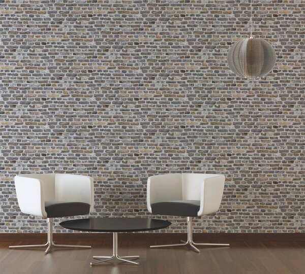 Vliesové tapety na zeď BOS BOS 38829-2, rozměr 10,05 m x 0,53 m, cihla šedo-béžová, A.S. CRÉATION