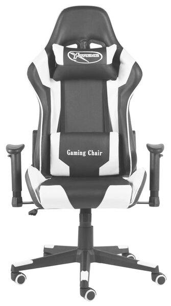 Otočná herní židle bílá PVC