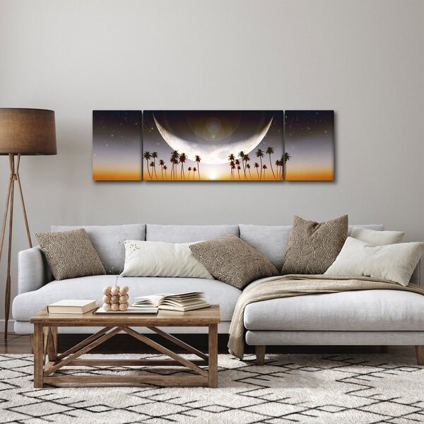 Obraz - Měsíc nad palmami (170x50 cm)