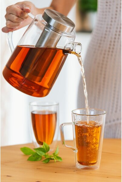 Skleněná čajová konvice Vialli Design, 1,5 l