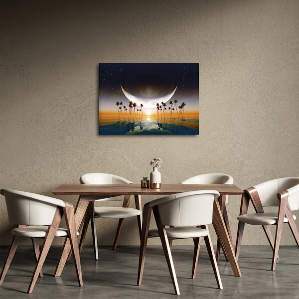 Obraz - Měsíc nad palmami (70x50 cm)