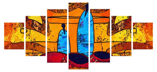 Obraz - Starověká malba (210x100 cm)
