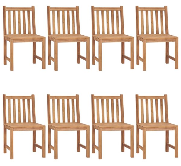 Zahradní židle s poduškami 8 ks masivní teak