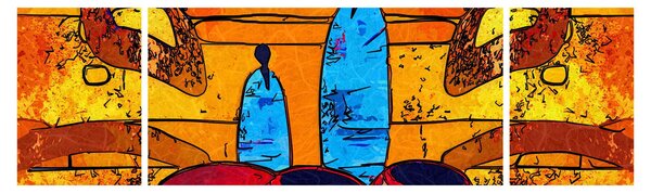 Obraz - Starověká malba (170x50 cm)