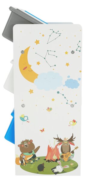 KONDELA Organizér/regál na hračky, vícebarevná/vzor, DARLING TYP 3