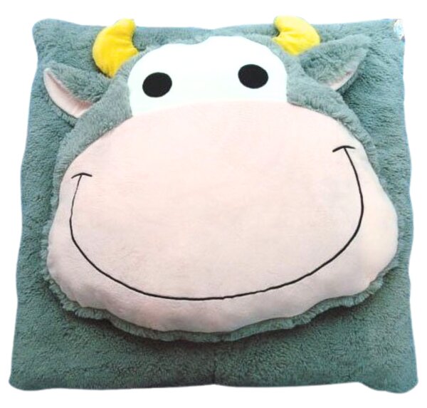 Dětský polštář CUDDLI FRIENDS 70x70 cm plyšový - více barev Barva: Modrá