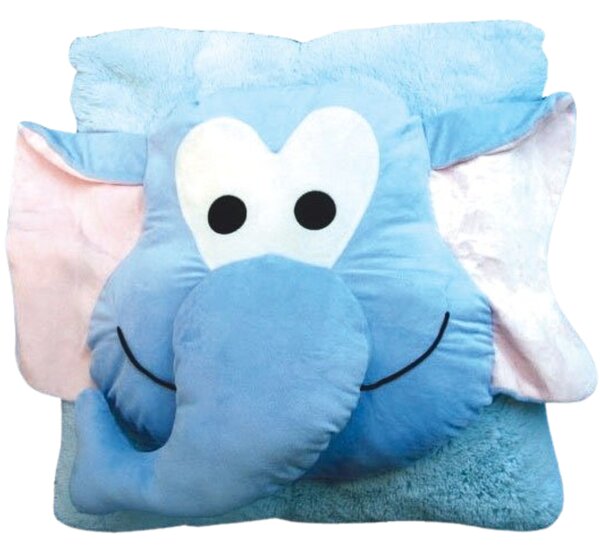 Dětský polštář CUDDLI FRIENDS 70x70 cm plyšový - více barev Barva: Modrá