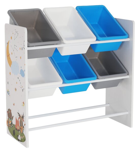 KONDELA Organizér/regál na hračky, vícebarevná/vzor, DARLING TYP 3