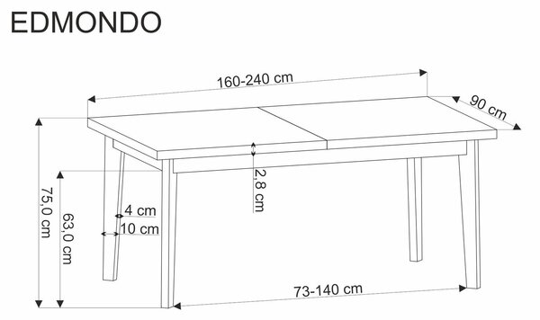 HALMAR Rozkládací jídelní stůl Edmondo I 160/240 cm dub přírodní/buk