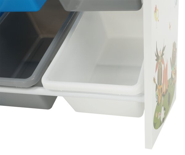 KONDELA Organizér/regál na hračky, vícebarevná/vzor, DARLING TYP 3