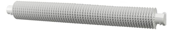 ISAN Spiral RA1 Elektro žebrový radiátor Ø76×156 mm, délka 2000 mm, 800 W, Sněhově bílá RAL 9016, uchycení horizontální-na zeď