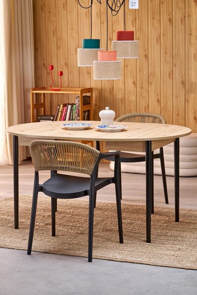 HALMAR Rozkládací jídelní stůl Pivot 102/141 cm dub artisan/černý buk