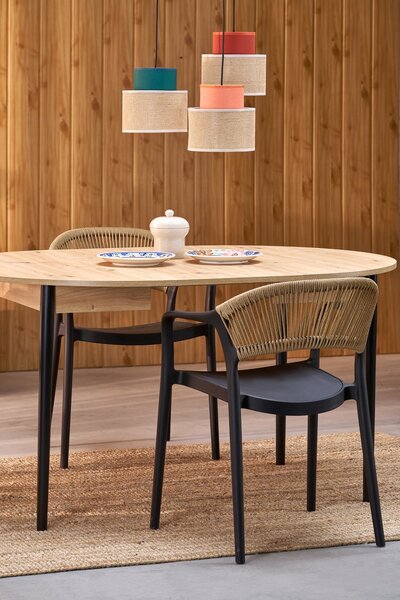 HALMAR Rozkládací jídelní stůl Pivot 102/141 cm dub artisan/černý buk