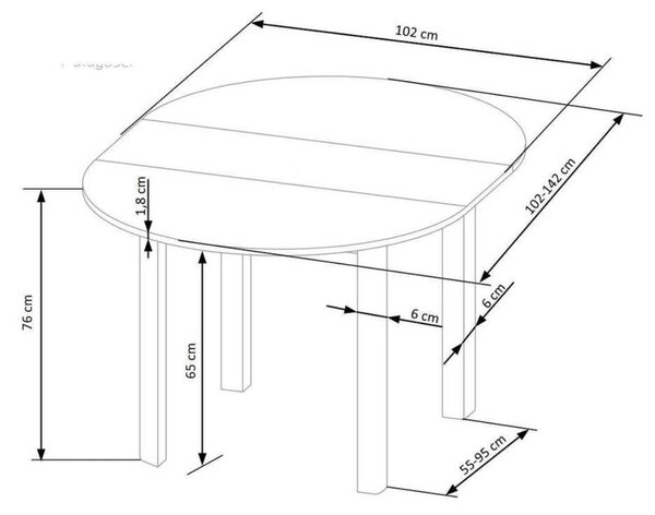 HALMAR Rozkládací jídelní stůl Ringo 102/142 cm kašmírový/černý