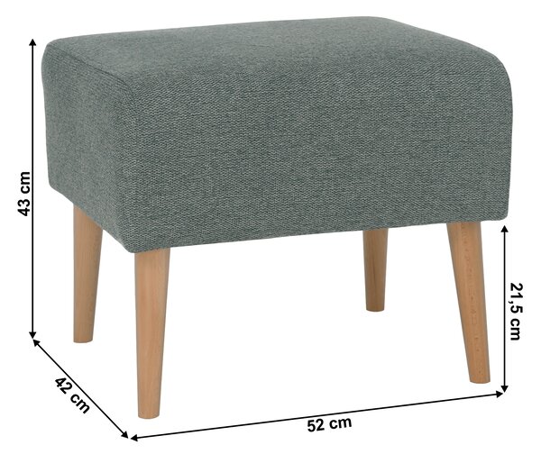 KONDELA Taburet, mentol/buk, SAMY